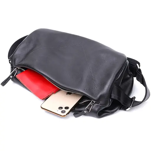 Шкіряна чоловіча сумка GRANDE PELLE 32х19х11 см 000270940 - фото 5