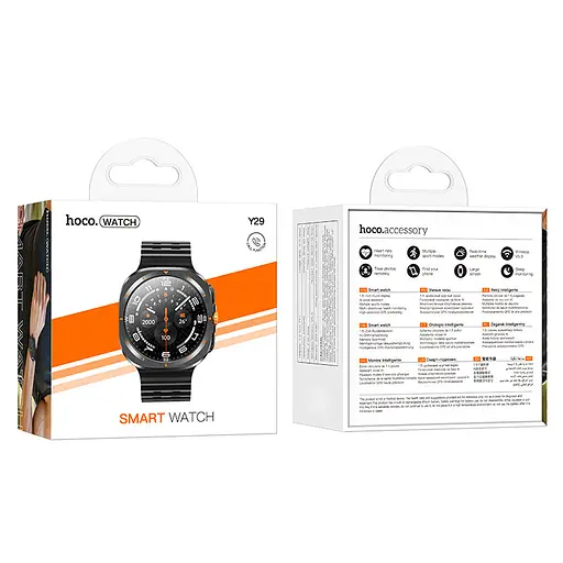Смарт-годинник Hoco Smart Watch Y29 Smart sports watch (call version) Black - фото 2