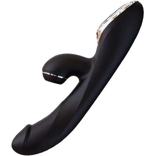 Вакуумный вибратор-кролик с подогревом KisToy A-King Pro Black - фото 2