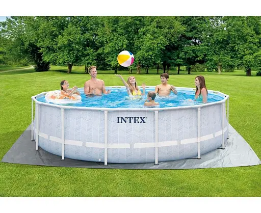 Басейн каркасний Intex 26746 круглий 488x122 см 19776 л з драбиною тентом підстилкою і насосом-фільтром - фото 3