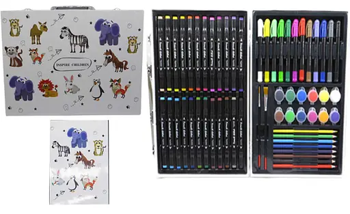 Набір для малювання 58 предметів Звірята у валізі, 34.5x27.5x5.5 см, 003