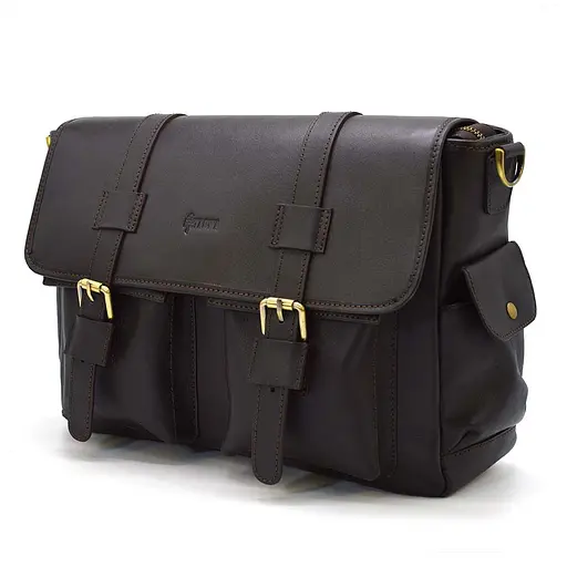 Кожаная мужская сумка через плечо TARWA 27х39х12 см sum0025342 - фото 1