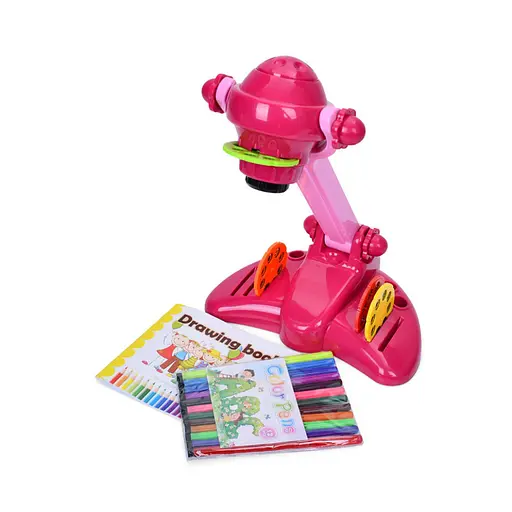 Детский проектор YM2227-A(Pink) 34 см, музыка, свет, слайды 4 диска, 32 картинки