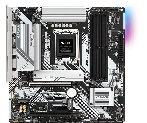 Материнская плата AsRock B760M Pro RS (B760M PRO RS) (Socket 1700, Intel B760, Micro-ATX) - фото 1