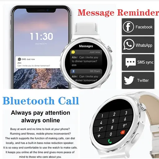 Умные часы Uwatch Diamond White Silicone - фото 6