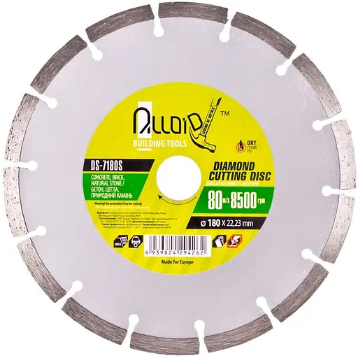 Диск алмазный Alloid Building Tools сегментный отрезной 180 мм (DS-7180S) - фото 1