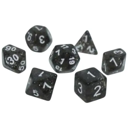 Набір кубиків Glitter 7 Dice Set - Black , 7 шт. (g7dglit10)
