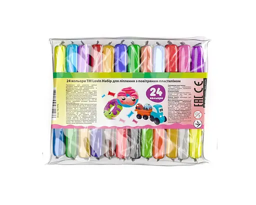 Набір для ліплення з повітряним пластиліном, 24 кольори, TM Lovin