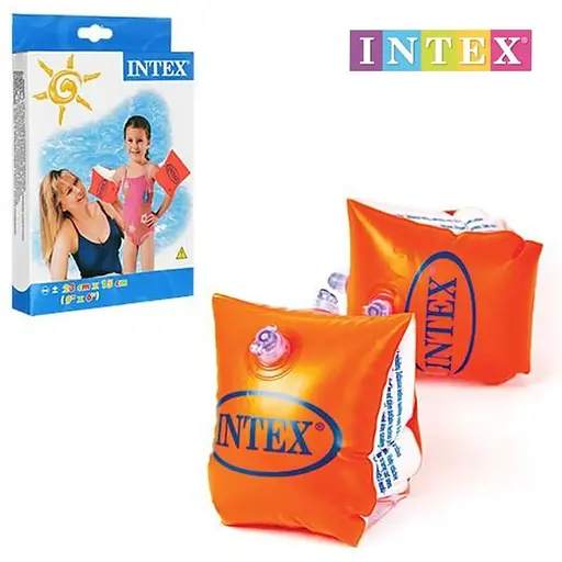 Надувные нарукавники Intex 58642 Оранжевые для детей от 3-х лет. Размером 23х15см. - фото 2