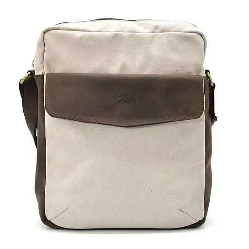 Кожаная мужская сумка через плечо TARWA 32х27х8 см 000296298 - фото 6