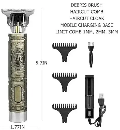 Чоловічий акумуляторний триммер Sokany SK-LF-9981 машинка для стижування волосся 1200 мАг T‑лезо Золото - фото 3