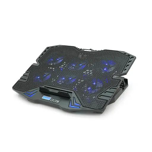 Підставка для ноутбука IceCoorel K8, 10-17", 6*70mm 1800 RPM±10%, корпус пластик+алюміній, 2xUSB2.0 + LCD, 365*297*30mm, Black, Box, Q18 - фото 3