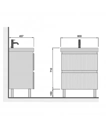 Тумба Мойдодир Fluffy 60-U з умивальником Vivace 60 Білий матовий - фото 9
