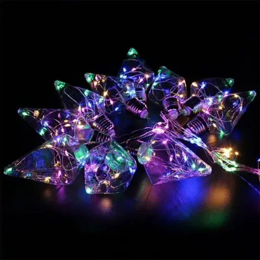 Новорічна гірлянда штора Ромб (10 шт. по 8 см) на мідному дроті 3х1.5м 150 Led (Мультиколір)