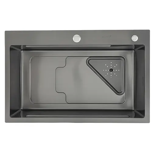 Кухонная мойка Gappo GS7246-6 накладная 720x460 мм, нержавеющая сталь, поверхность PVD, Черный - фото 1