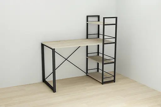 Письменный стол Ferrum-decor Серии Коннект с этажеркой 75x120x60 черный ДСП Дуб Сонома 16мм (FRD-104222) - фото 4