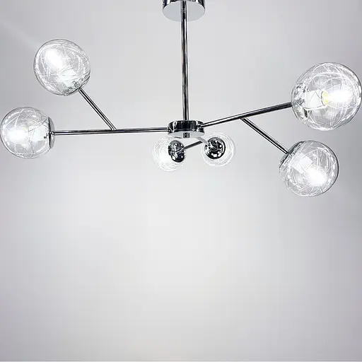 Стельова модель в хромі на 6 плафонів Line.F 8122/6 CR - фото 2