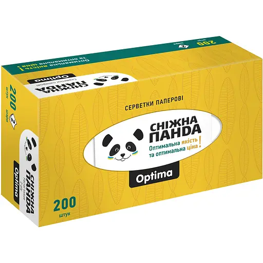 Паперові серветки Сніжна Панда Optima двошарові в асортименті 200 шт. - фото 2