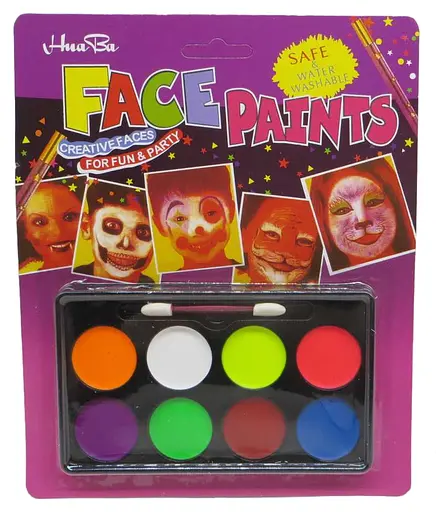 Краска для грима с кисточкой, 8 цветов