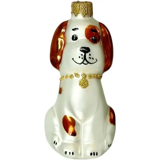 Ялинкова прикраса Санта Шоп Песик Чапа веселий скло (4820001179576)
