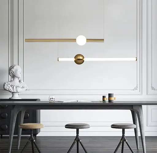 Сучасні підвісні світильники у горизонтальній формі Line.F Колір корпусу Білий - фото 1