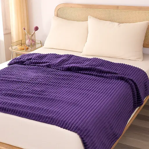 Плед-покривало шарпей фіолетовий у смужку 2см 200х220 см (00073) - фото 2