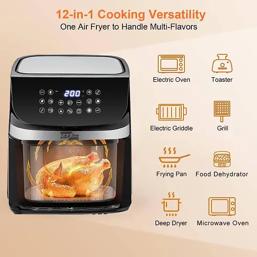 Мультипечь Zepline ZP-110 электрическая 10.5л 3500 Вт Черная - фото 2