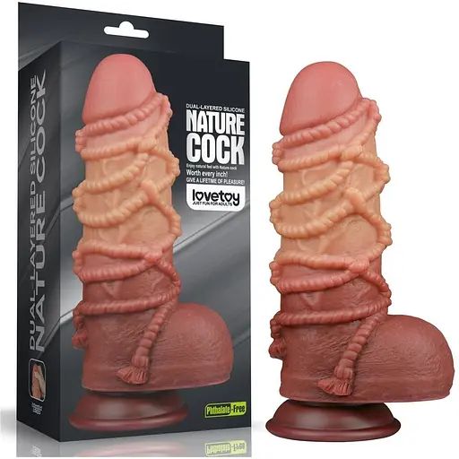 Фаллоимитатор Dual-Layered Silicone Nature Cock 9.5'' 24.5 см коричневый