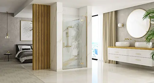 Душові двері Rea Hugo 90 brushed gold REA-K8411 - фото 2