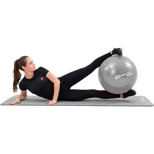 Фитбол Hop-Sport 65см серебристый + насос 2020 - фото 8