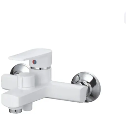 Смеситель для ванны Plamix OSCAR-009 EURO SET WHITE (со шлангом, лейкой и кронштейном) (PM0699) - фото 1