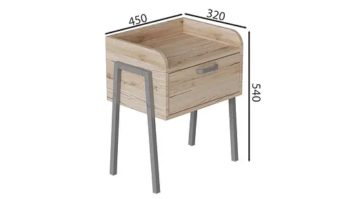 Тумба модульна Ferrum-decor Бетті 540x450x320 метал Сірий ДСП Дуб Сан-Марино 16 мм (FRD-102998) - фото 3