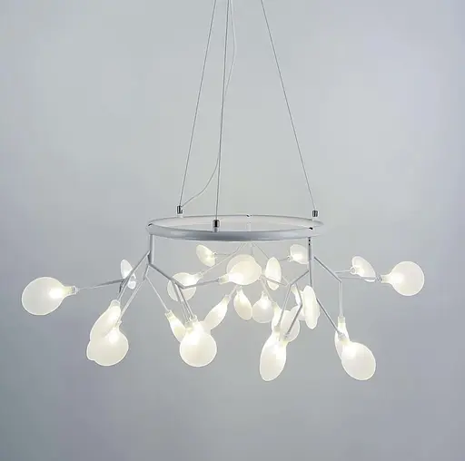 Подвесная люстра-кольцо на 27 ламп во флористических мотивах Line.F Цвет плафона Белый - фото 4