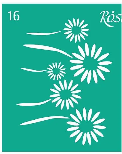 Трафарет багаторазовий самоклеючий №16 9×10см Квіти Rosa Talent