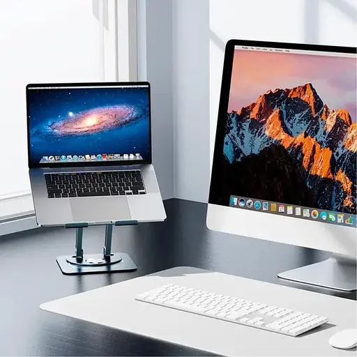 Подставка для ноутбука Baseus UltraStable Pro Series Rotatable and Foldable Laptop Stand (Three-Fold Version) Space Grey - фото 8