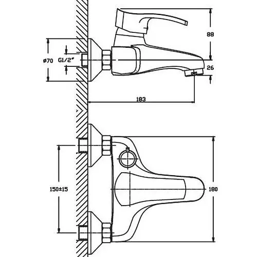Смеситель для ванны Haiba FOCUS 009 HB0125 - фото 2