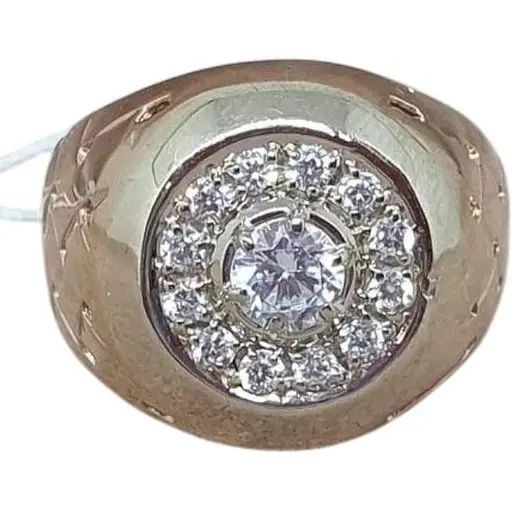 Золотое мужское кольцо с фианитами. 3521489