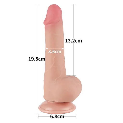 Фалоімітатор Sliding-Skin Dual Layer Dong 7.5'' 19.5 см тілесний - фото 6