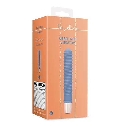Вібратор Loveline Ribbed Mini 14.1 см синій - фото 10