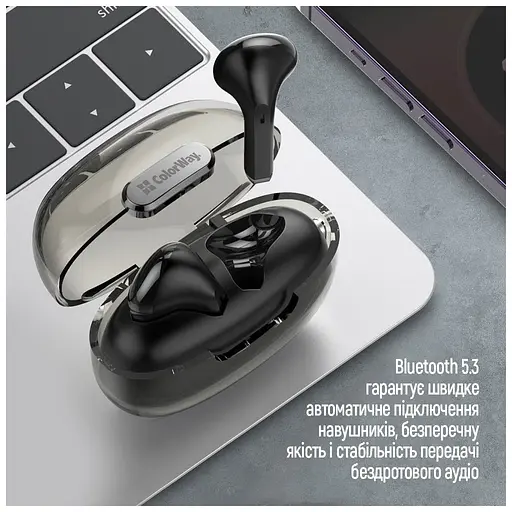 Навушники ColorWay Slim TWS-2 Earbuds Black (CW-TWS2BK) - фото 10