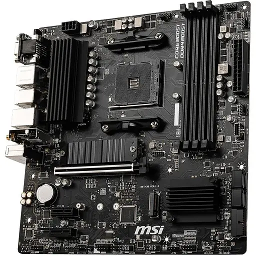 Материнская плата MSI AM4 (B550) B550M PRO-VDH WIFI, B550, 4xDDR4, Int.Video (CPU), 4xSATA3, 2xM.2, 1xPCI-E 16x 4.0, 2xPCI-E 1x 3.0, ALC892, RTL8111HN, WiFi ac, Bluetooth, 7xUSB3.2/6xUSB2.0, VGA/HDMI/DP, MicroATX - фото 4