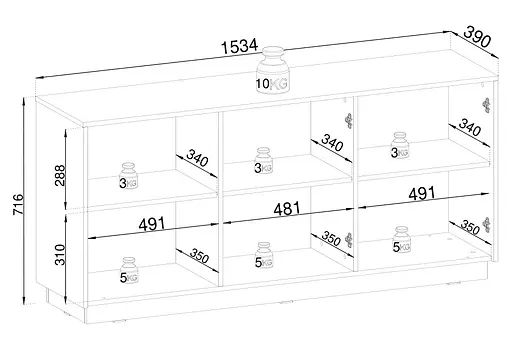 Комод Perfect Home Роял / Royal K154 3-дверный Бежевый (PFH-091291) - фото 3