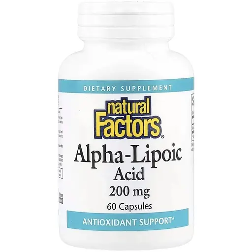 Альфа-липоевая кислота Natural Factors Alpha-Lipoic Acid 200 mg, 60 капсул для антиоксидантной защиты