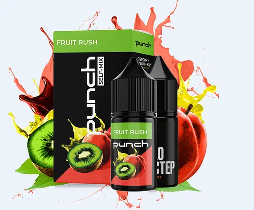 Набор компонентов для самозамеса солевой заправки Punch 30 мл Fruit Rush Персик лимон киви, 0-65 мг (17380)