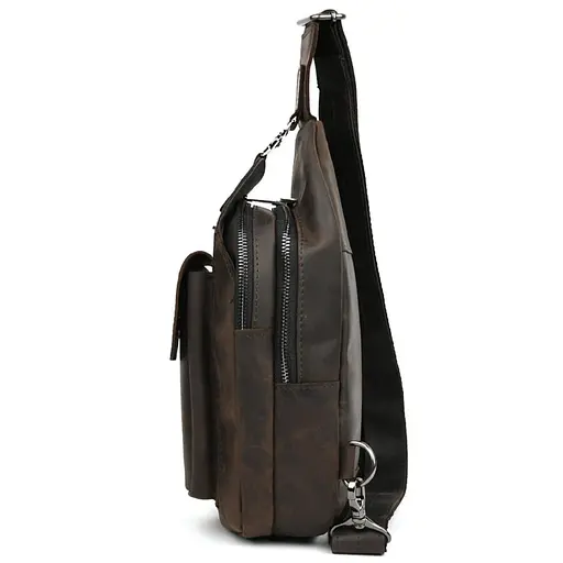 Модный рюкзак слинг на одну шлейку коричневый TARWA 17х7х33.5 см sum0028457 - фото 2