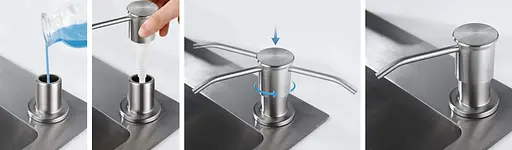 Кухонна мийка гранітна Rea Nils набір 5в1 grey ZLE-00101, Сірий - фото 11