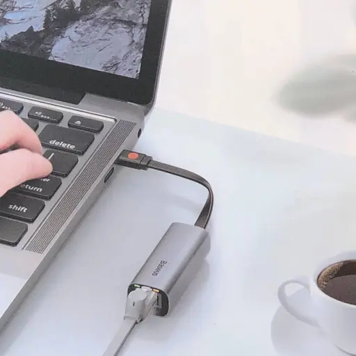 Перехідник Baseus Usb / Type-C to RJ45 Steel Cannon Series Bidirectional Gigabit LAN Adapter - фото 2