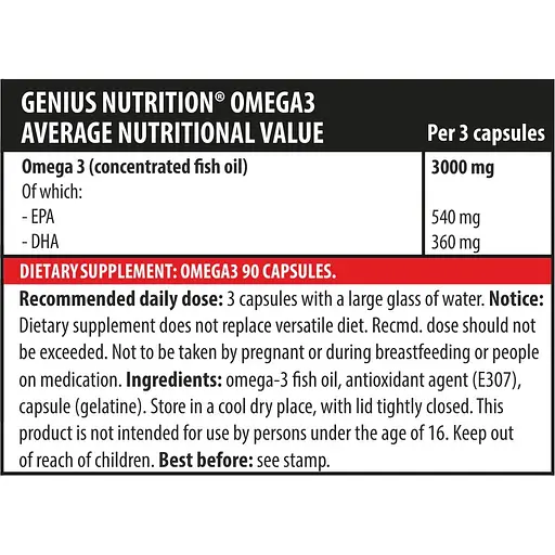 Жирные кислоты Genius Nutrition Omega 3, 90 капсул  - фото 2