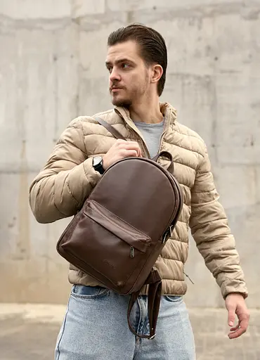 Чоловічий рюкзак Sambag Brix Classic шоколадний 35 х 25 х 12 см (14511020m) - фото 3