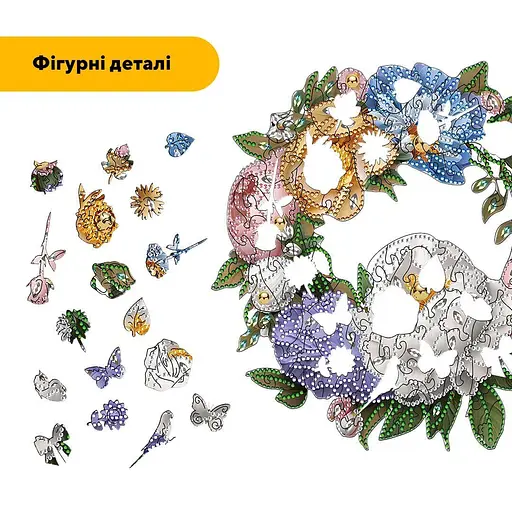 Пазл деревянный Весенний Венок, А2, 300+ элементов, Деревянная коробка - фото 3